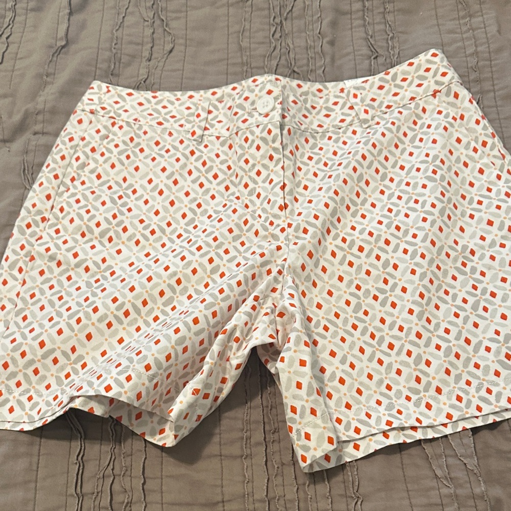 LOFT Orange /red/grey and White Women Shorts NWT SIZE 6